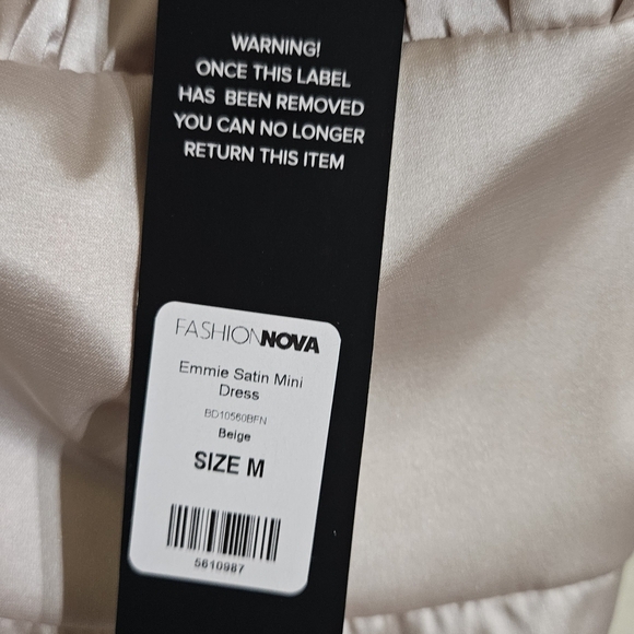 Cream Satin MINI DRESS - Picture 4 of 7